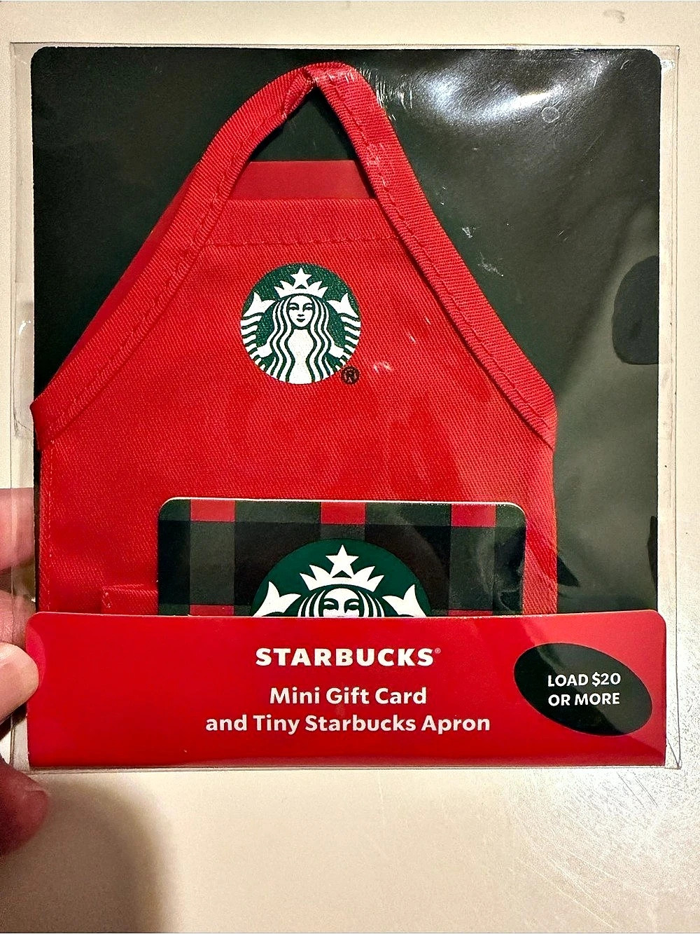 Starbucks Tiny Starbucks Apron Red Mini Gift Card & Apron